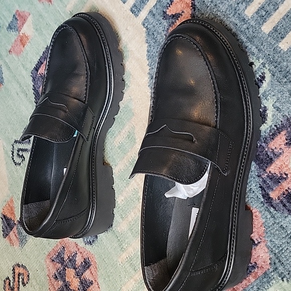 Steve Madden Black Leather Loafers - Picture 5 of 8
